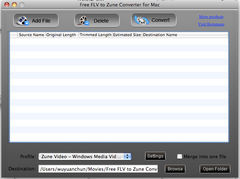 download Free FLV to Zune Converter for Mac mac