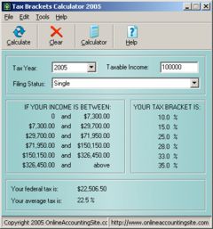 download Tax Brackets Calculator 2005