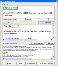 download Wonderwebware RTF to HTML Converter
