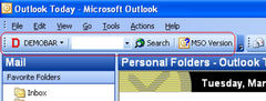 download Demo toolbar for Microsoft Outlook (MSODemoToolbar).