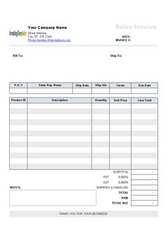 download Sales Invoicing Template