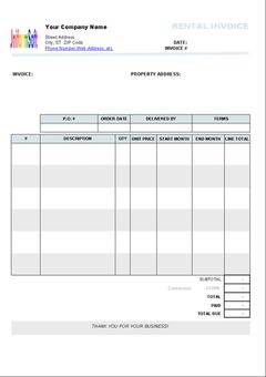 download Rental Invoice Template