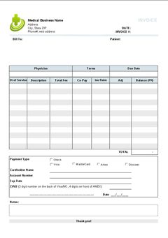 download Medical Invoice Template