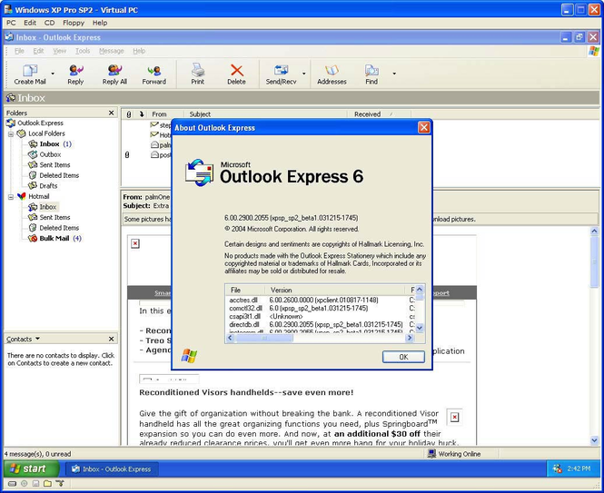 Outlook express где хранится почта