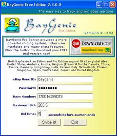 download BayGenie eBay Auction Sniper Free