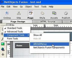 download AllWebMenus NetObjects Fusion component