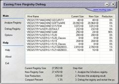 download Eusing Free Registry Defrag