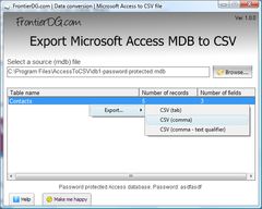 download Export Microsoft Access MDB to CSV