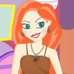 download Girl In Brown Dress Up Game