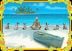 download Meditate on the Beach with six Dalmatian