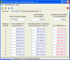 download Free Pay Down Debt or Invest Calculator